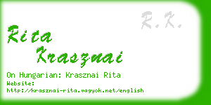 rita krasznai business card